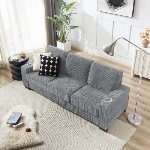 Modern 3-Seater Fabric Sofa for Living Room and Office