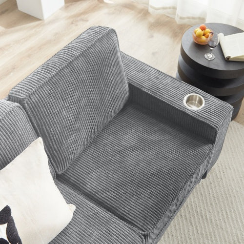 Modern 3-Seater Fabric Sofa for Living Room and Office