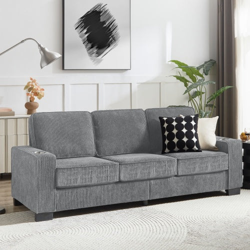 Modern 3-Seater Fabric Sofa for Living Room and Office
