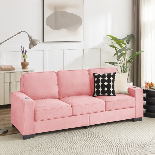 Modern 3-Seater Fabric Sofa for Living Room and Office