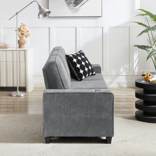 Modern 3-Seater Fabric Sofa for Living Room and Office