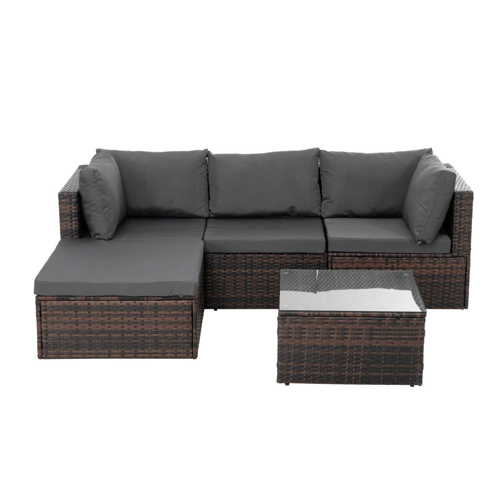 Stylish 5-Piece Outdoor PE Wicker Patio Furniture Set