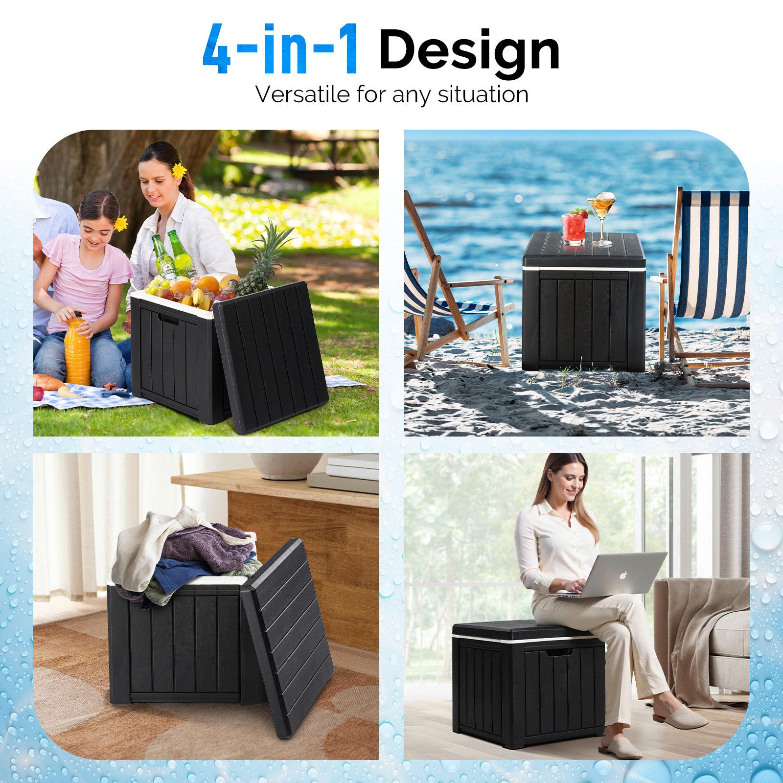 10-Gallon Multi-Purpose Cooler Side Table for Outdoor Activities