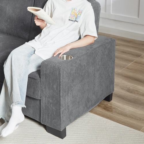 Modern 3-Seater Fabric Sofa for Living Room and Office