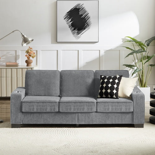Modern 3-Seater Fabric Sofa for Living Room and Office