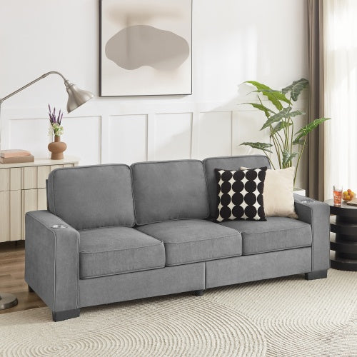 Modern 3-Seater Fabric Sofa for Living Room and Office