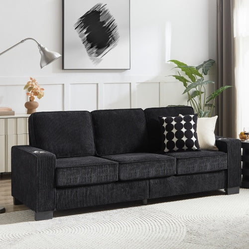 Modern 3-Seater Fabric Sofa for Living Room and Office