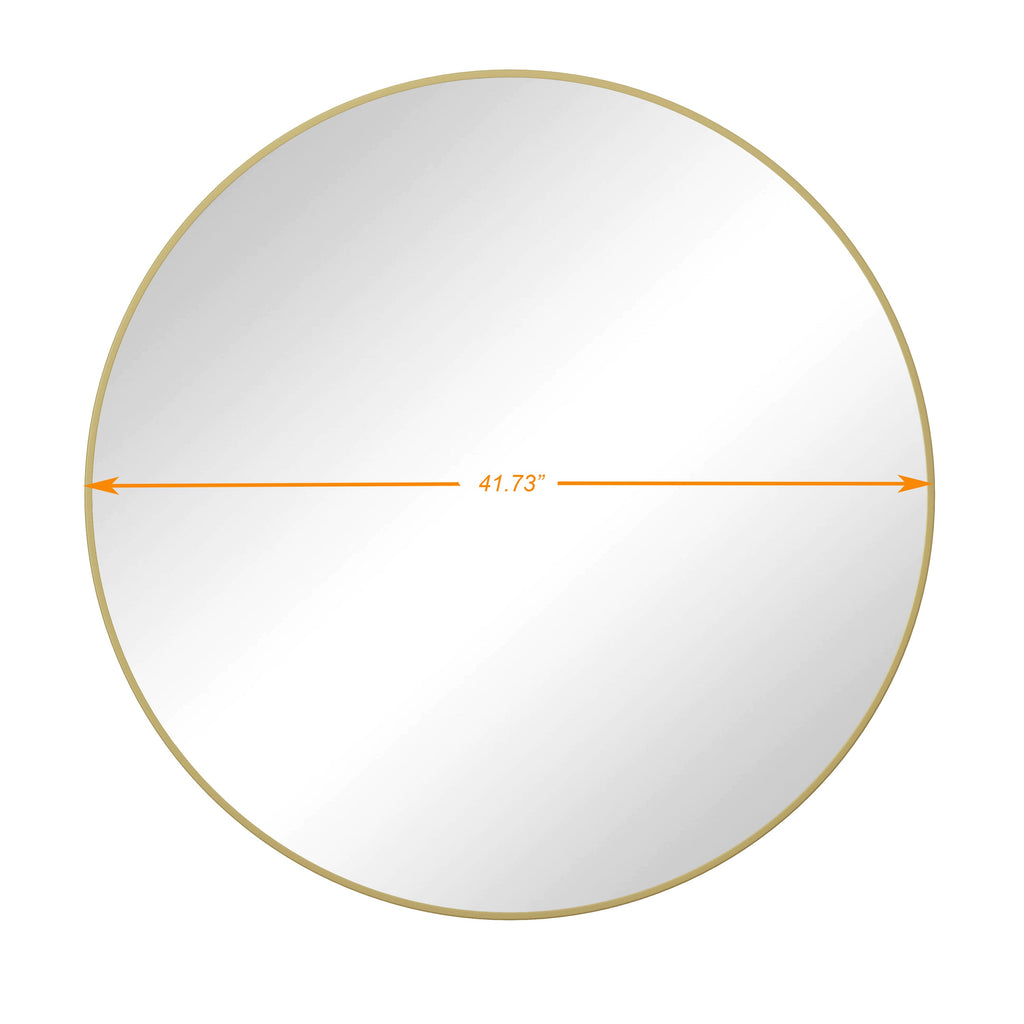 Wall Mirror 42 Inch Gold Circular Mirror Metal Framed Round Vanity for Bathroom
