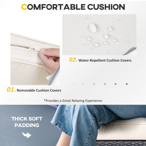 8-Piece PE Rattan Outdoor Corner Sofa Set with Table